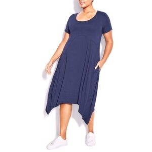 Zim & Zoe 14W & 26/28W Navy Marylin Midi Dress 1A02.10